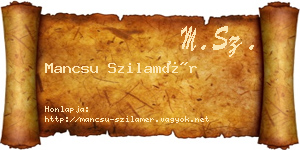 Mancsu Szilamér névjegykártya